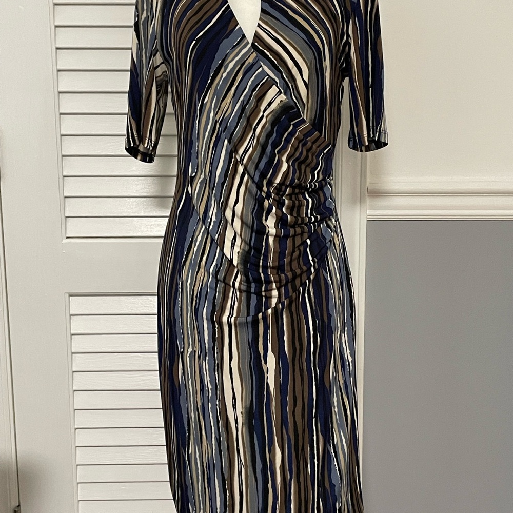 Striped Blue and Black Dress
